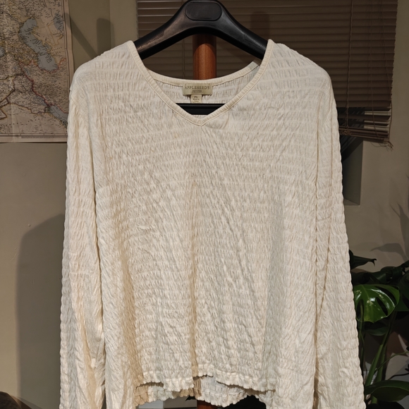 Appleseed's Women's Ivory Textured Blouse - Picture 1 of 3
